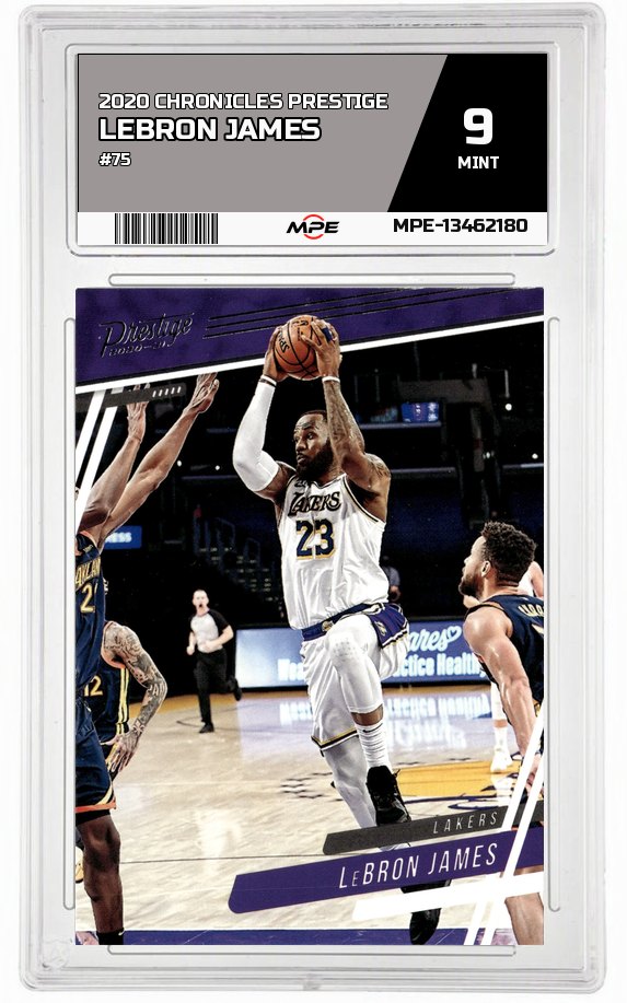 2020 CHRONICLES PRESTIGE #75 LEBRON JAMES MPE 9 MINT — graded card auctioned from the MPE vault