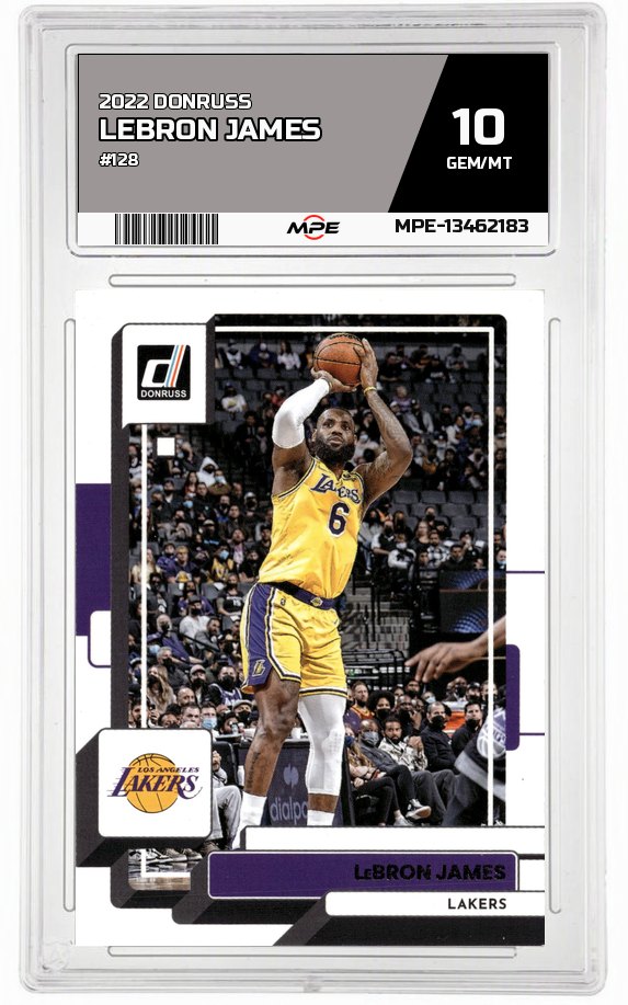 2022 DONRUSS #128 LEBRON JAMES MPE 10 GEM/MT — graded card auctioned from the MPE vault