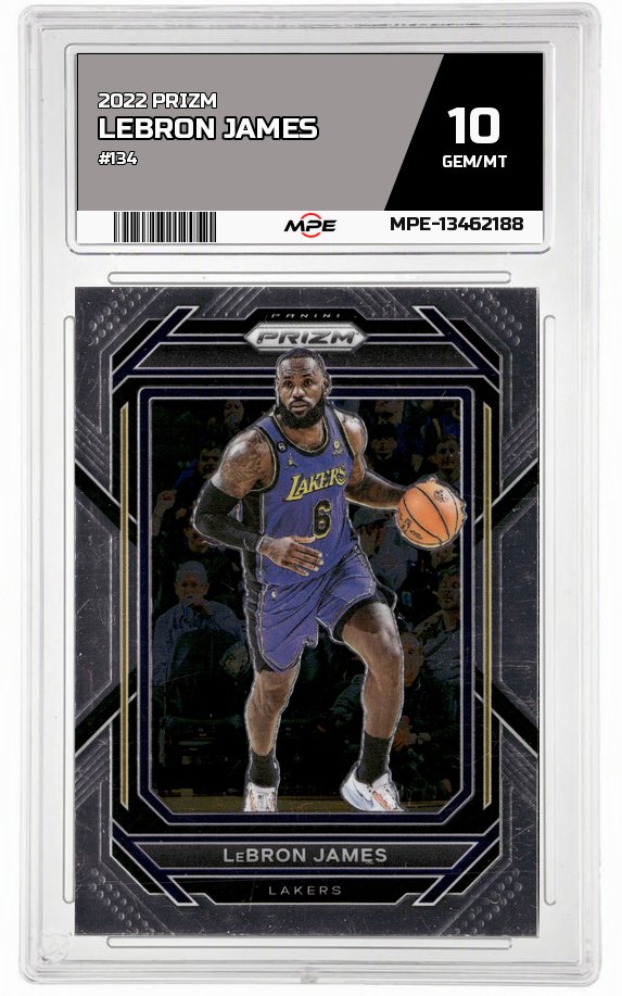 2022 PRIZM #134 LEBRON JAMES MPE 10 GEM/MT — graded card auctioned from the MPE vault