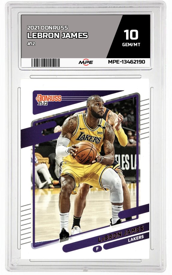 2021 DONRUSS #12 LEBRON JAMES MPE 10 GEM/MT — graded card auctioned from the MPE vault