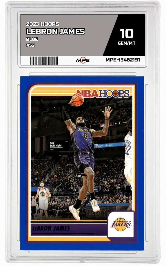 2023 HOOPS BLUE #52 LEBRON JAMES MPE 10 GEM/MT — graded card auctioned from the MPE vault
