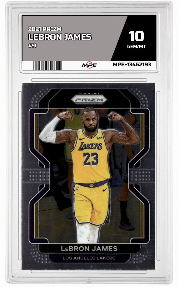 2021 PRIZM #91 LEBRON JAMES MPE 10 GEM/MT — graded card auctioned from the MPE vault