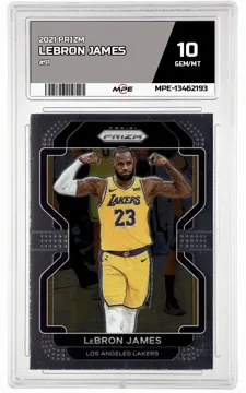 2021 PRIZM #91 LEBRON JAMES MPE 10 GEM/MT — graded card up for auction