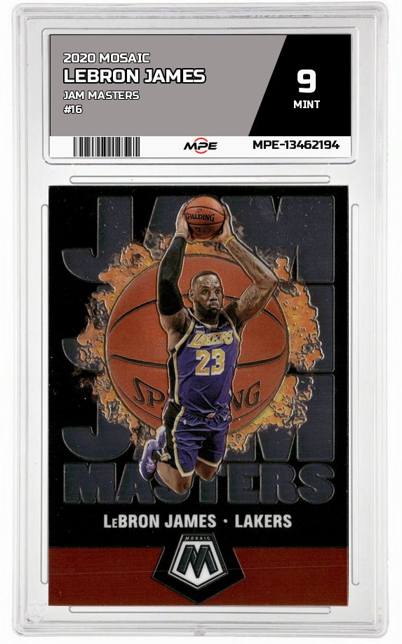 2020 MOSAIC JAM MASTERS #16 LEBRON JAMES MPE 9 MINT — graded card auctioned from the MPE vault