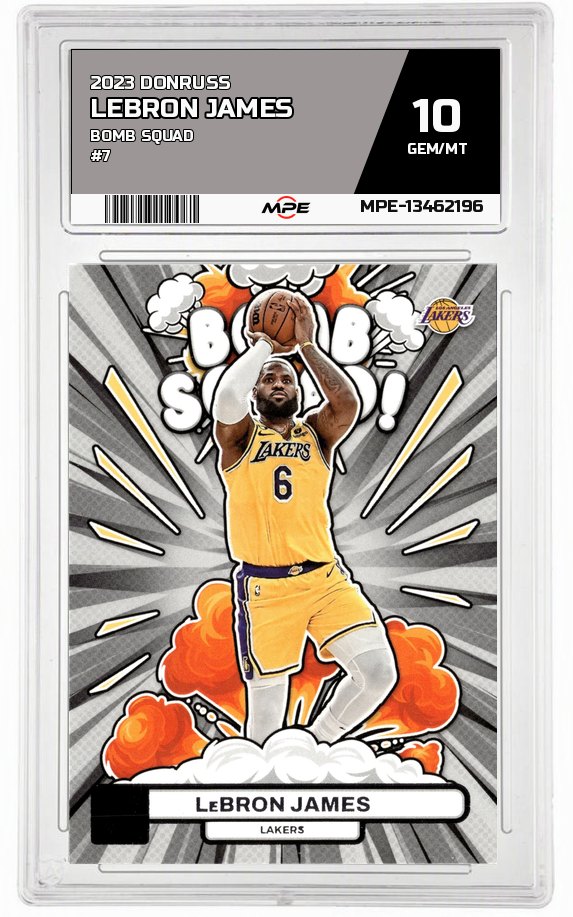 2023 DONRUSS BOMB SQUAD #7 LEBRON JAMES MPE 10 GEM/MT — graded card auctioned from the MPE vault