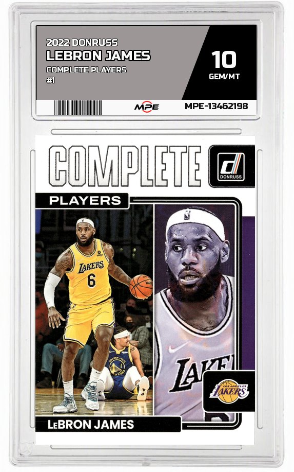 2022 DONRUSS COMPLETE PLAYERS #1 LEBRON JAMES MPE 10 GEM/MT — graded card auctioned from the MPE vault