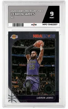 2020 HOOPS PREMIUM STOCK #87 LEBRON JAMES MPE 9 MINT — graded card up for auction