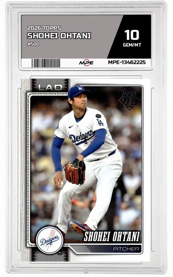 2026 TOPPS #500 SHOHEI OHTANI MPE 10 GEM/MT — graded card auctioned from the MPE vault