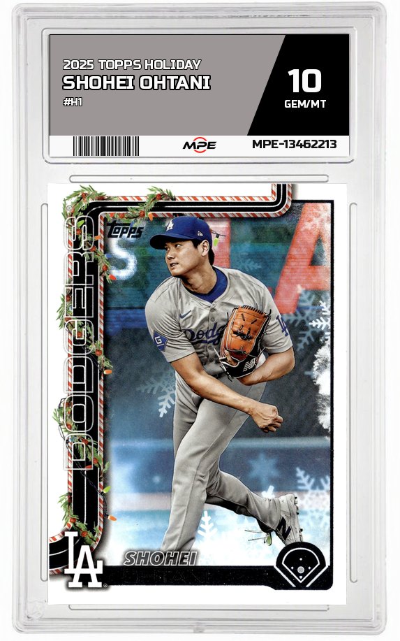 2025 TOPPS HOLIDAY #H1 SHOHEI OHTANI MPE 10 GEM/MT — graded card auctioned from the MPE vault