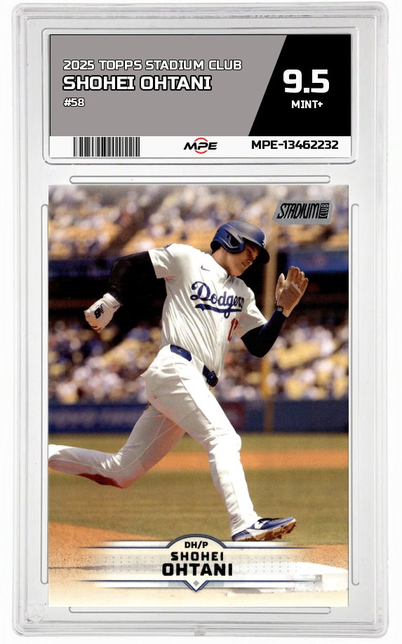 2025 TOPPS STADIUM CLUB #58 SHOHEI OHTANI MPE 9.5 MINT+ — graded card auctioned from the MPE vault