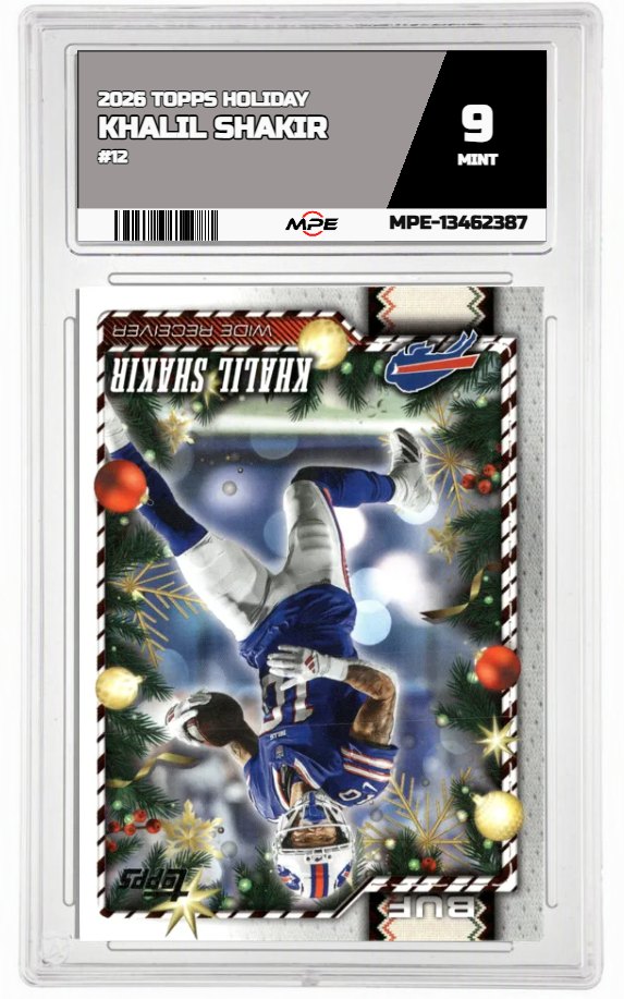 2026 TOPPS HOLIDAY #12 KHALIL SHAKIR MPE 9 MINT — graded card auctioned from the MPE vault