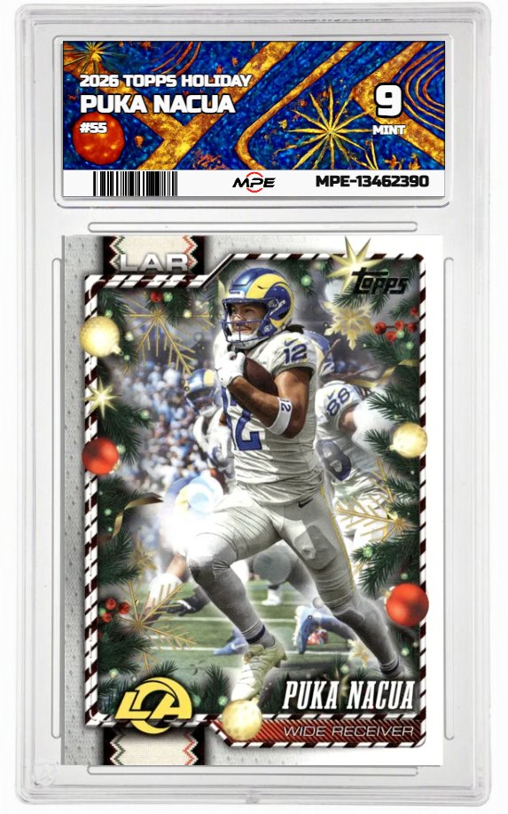 2026 TOPPS HOLIDAY #55 PUKA NACUA MPE 9 MINT — graded card auctioned from the MPE vault