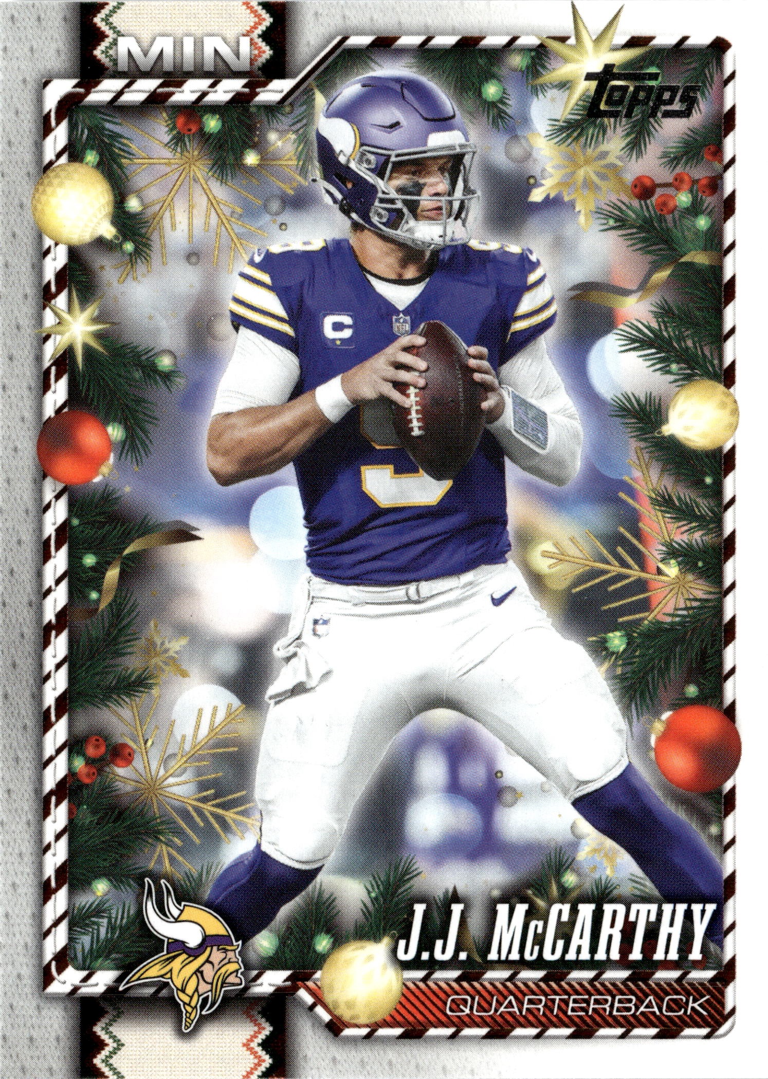 2026 Topps Holiday J.J. McCarthy graded slab