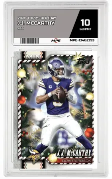 2026 TOPPS HOLIDAY #66 J.J. MCCARTHY MPE 10 GEM/MT — graded card up for auction