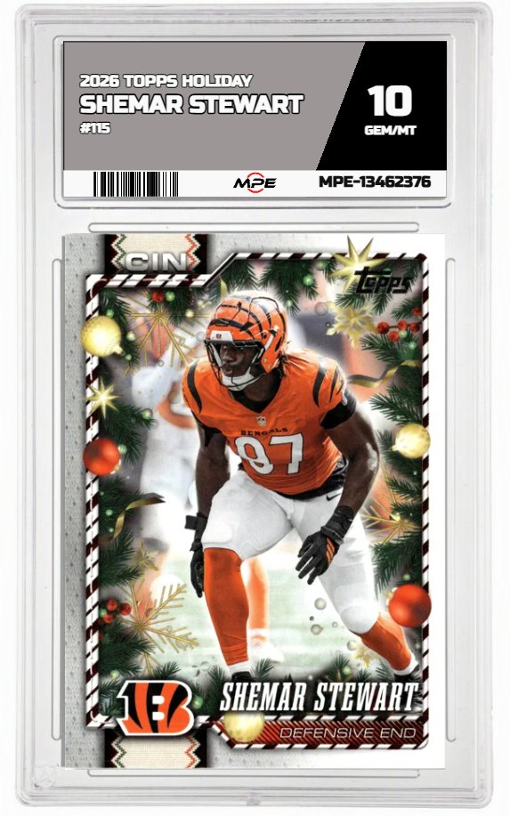 2026 TOPPS HOLIDAY #115 SHEMAR STEWART MPE 10 GEM/MT — graded card auctioned from the MPE vault
