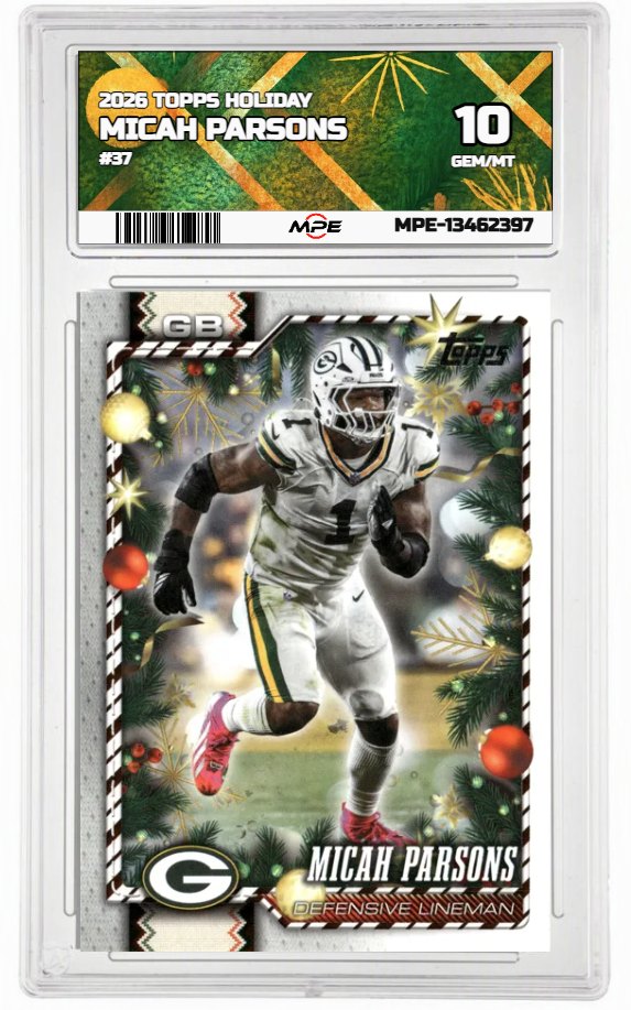 2026 TOPPS HOLIDAY #37 MICAH PARSONS MPE 10 GEM/MT — graded card auctioned from the MPE vault