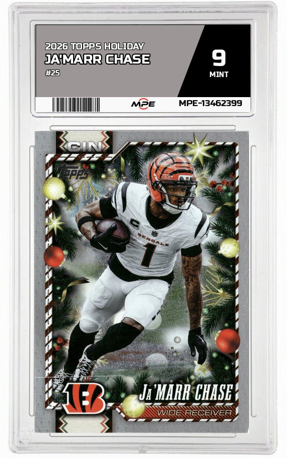2026 TOPPS HOLIDAY #25 JA'MARR CHASE MPE 9 MINT — graded card auctioned from the MPE vault