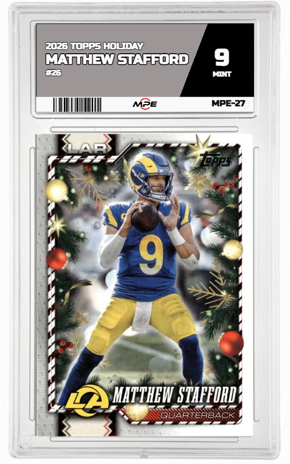2026 TOPPS HOLIDAY #26 MATTHEW STAFFORD MPE 9 MINT — graded card auctioned from the MPE vault