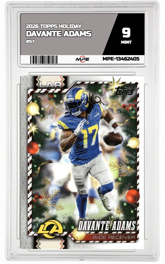 2026 TOPPS HOLIDAY #57 DAVANTE ADAMS MPE 9 MINT — graded card auctioned from the MPE vault