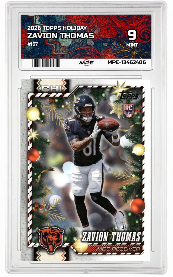 2026 TOPPS HOLIDAY #167 ZAVION THOMAS MPE 9 MINT — graded card auctioned from the MPE vault