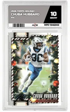 2026 TOPPS HOLIDAY #14 CHUBA HUBBARD MPE 10 GEM/MT — graded card up for auction