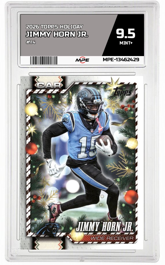 2026 TOPPS HOLIDAY #114 JIMMY HORN JR. MPE 9.5 MINT+ — graded card auctioned from the MPE vault