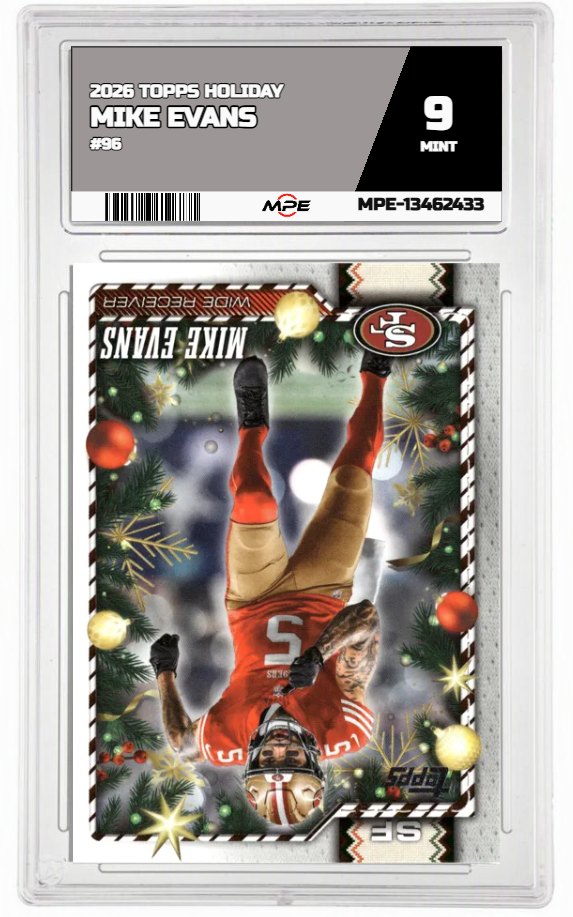 2026 TOPPS HOLIDAY #96 MIKE EVANS MPE 9 MINT — graded card auctioned from the MPE vault
