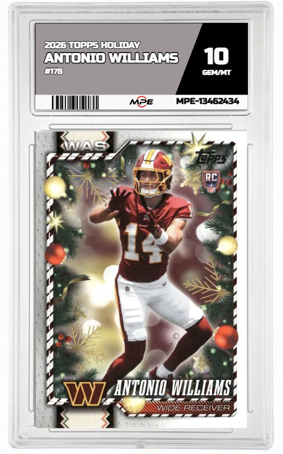 2026 TOPPS HOLIDAY #178 ANTONIO WILLIAMS MPE 10 GEM/MT — graded card auctioned from the MPE vault