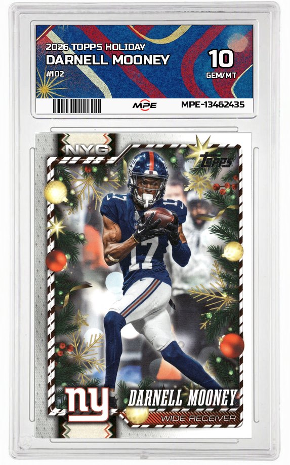 2026 TOPPS HOLIDAY #102 DARNELL MOONEY MPE 10 GEM/MT — graded card auctioned from the MPE vault