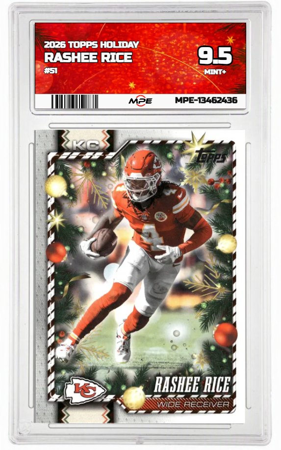 2026 TOPPS HOLIDAY #51 RASHEE RICE MPE 9.5 MINT+ — graded card auctioned from the MPE vault