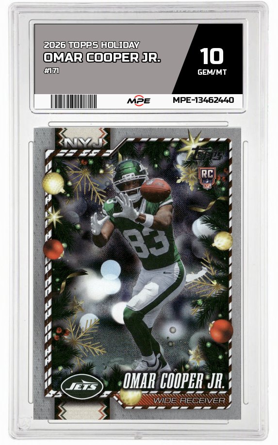 2026 TOPPS HOLIDAY #171 OMAR COOPER JR. MPE 10 GEM/MT — graded card auctioned from the MPE vault