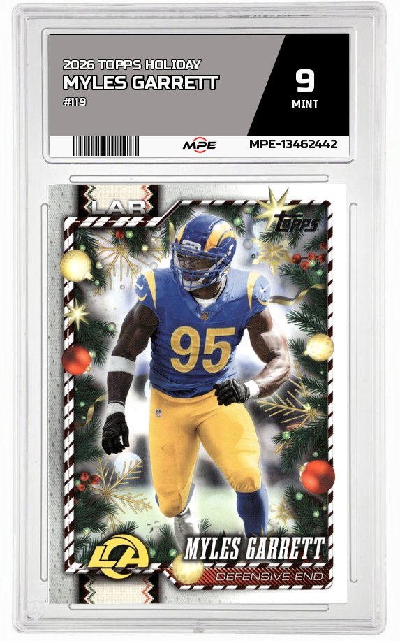 2026 TOPPS HOLIDAY #119 MYLES GARRETT MPE 9 MINT — graded card auctioned from the MPE vault