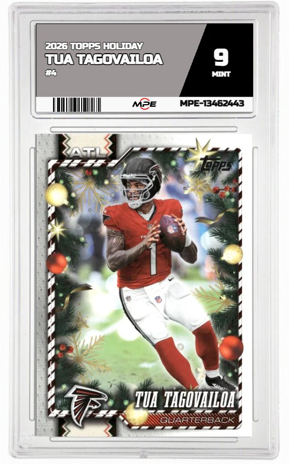 2026 TOPPS HOLIDAY #4 TUA TAGOVAILOA MPE 9 MINT — graded card auctioned from the MPE vault