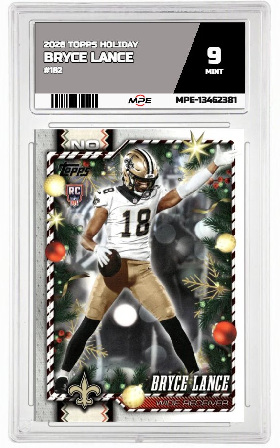 2026 TOPPS HOLIDAY #182 BRYCE LANCE MPE 9 MINT — graded card auctioned from the MPE vault