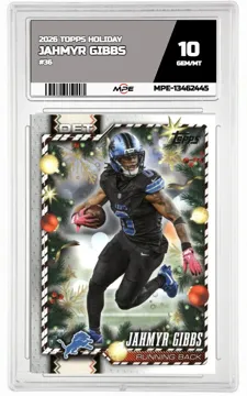 2026 TOPPS HOLIDAY #36 JAHMYR GIBBS MPE 10 GEM/MT — graded card up for auction