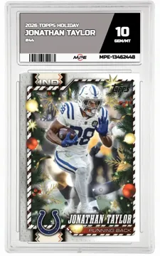 2026 TOPPS HOLIDAY #86 JONATHAN TAYLOR MPE 10 GEM/MT — graded card up for auction
