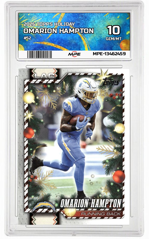 2026 TOPPS HOLIDAY #52 OMARION HAMPTON MPE 10 GEM/MT — graded card auctioned from the MPE vault