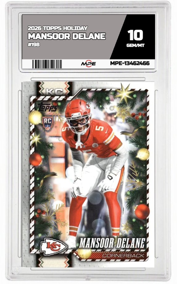 2026 TOPPS HOLIDAY #198 MANSOOR DELANE MPE 10 GEM/MT — graded card auctioned from the MPE vault