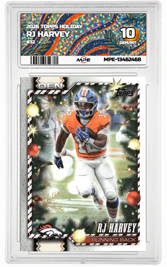 2026 TOPPS HOLIDAY #32 RJ HARVEY MPE 10 GEM/MT — graded card auctioned from the MPE vault