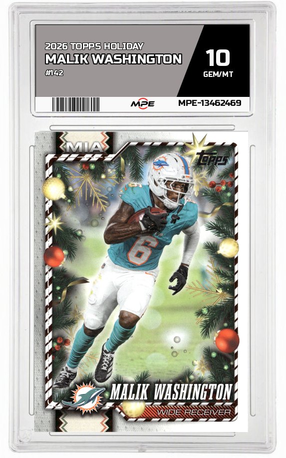 2026 TOPPS HOLIDAY #142 MALIK WASHINGTON MPE 10 GEM/MT — graded card auctioned from the MPE vault