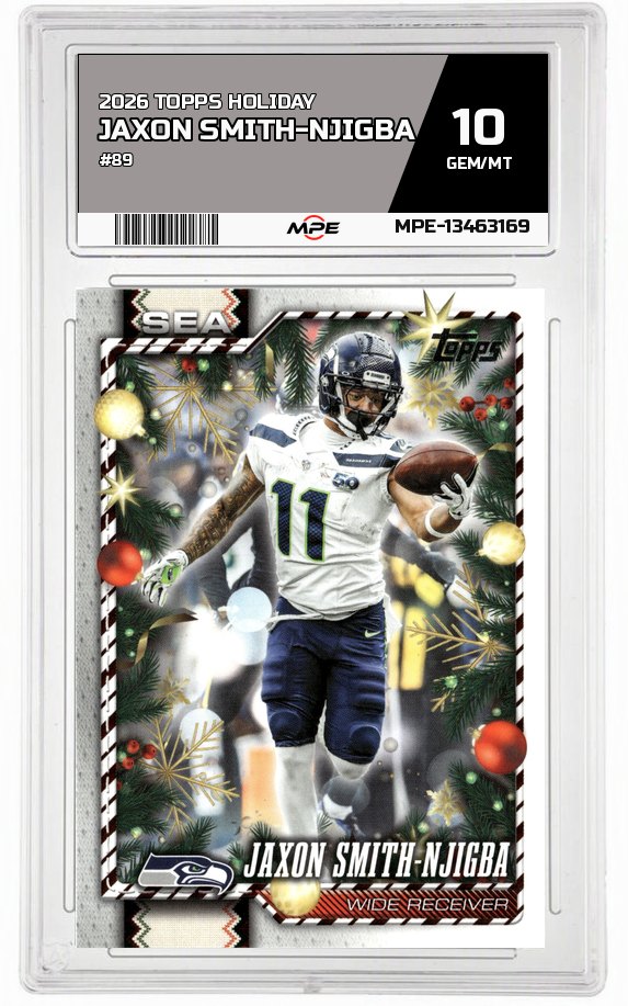 2026 TOPPS HOLIDAY #89 JAXON SMITH-NJIGBA MPE 10 GEM/MT — graded card auctioned from the MPE vault