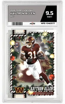 2026 TOPPS HOLIDAY #165 KAYTRON ALLEN MPE 9.5 MINT+ — graded card up for auction