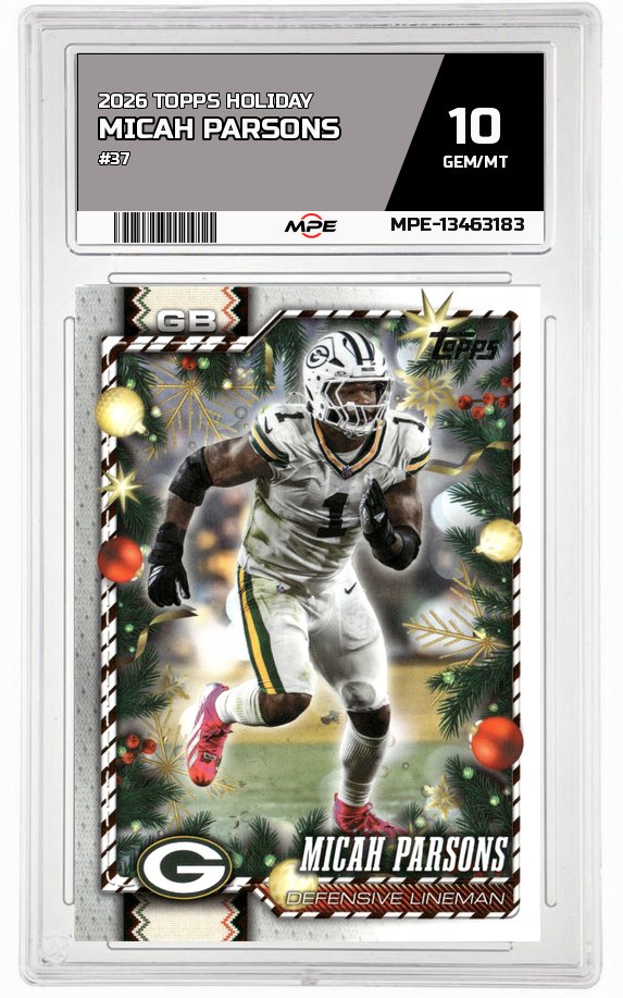 2026 TOPPS HOLIDAY #37 MICAH PARSONS MPE 10 GEM/MT — graded card auctioned from the MPE vault