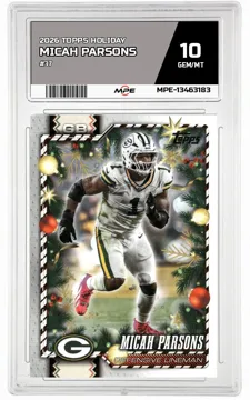 2026 TOPPS HOLIDAY #37 MICAH PARSONS MPE 10 GEM/MT — graded card up for auction