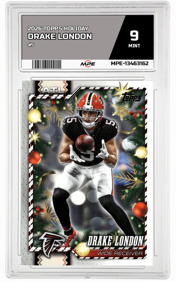 2026 TOPPS HOLIDAY #5 DRAKE LONDON MPE 9 MINT — graded card auctioned from the MPE vault