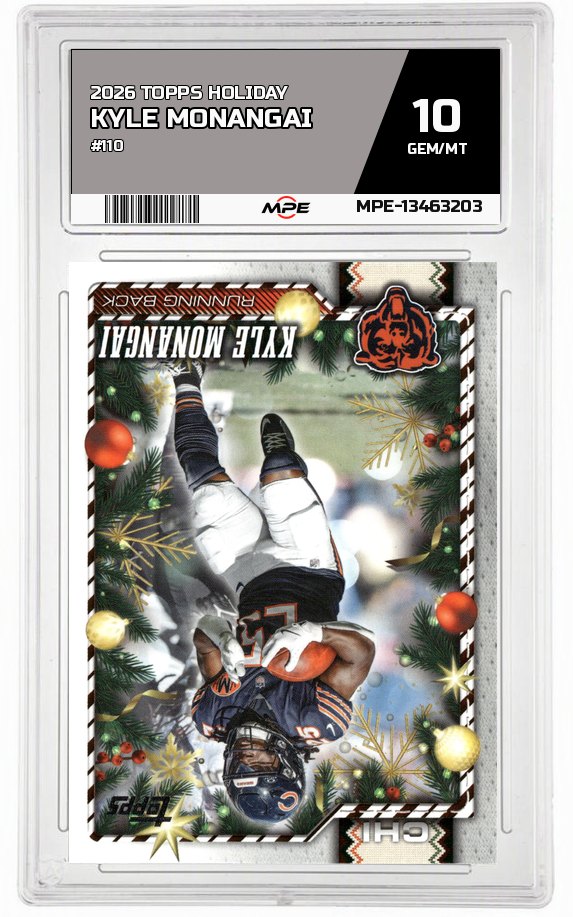 2026 TOPPS HOLIDAY #110 KYLE MONANGAI MPE 10 GEM/MT — graded card auctioned from the MPE vault