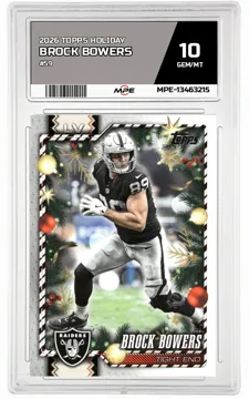2026 TOPPS HOLIDAY #59 BROCK BOWERS MPE 10 GEM/MT — graded card up for auction