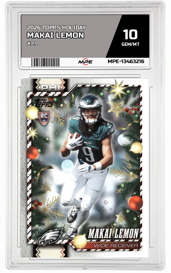 2026 TOPPS HOLIDAY #319 MAKAI LEMON MPE 10 GEM/MT — graded card auctioned from the MPE vault