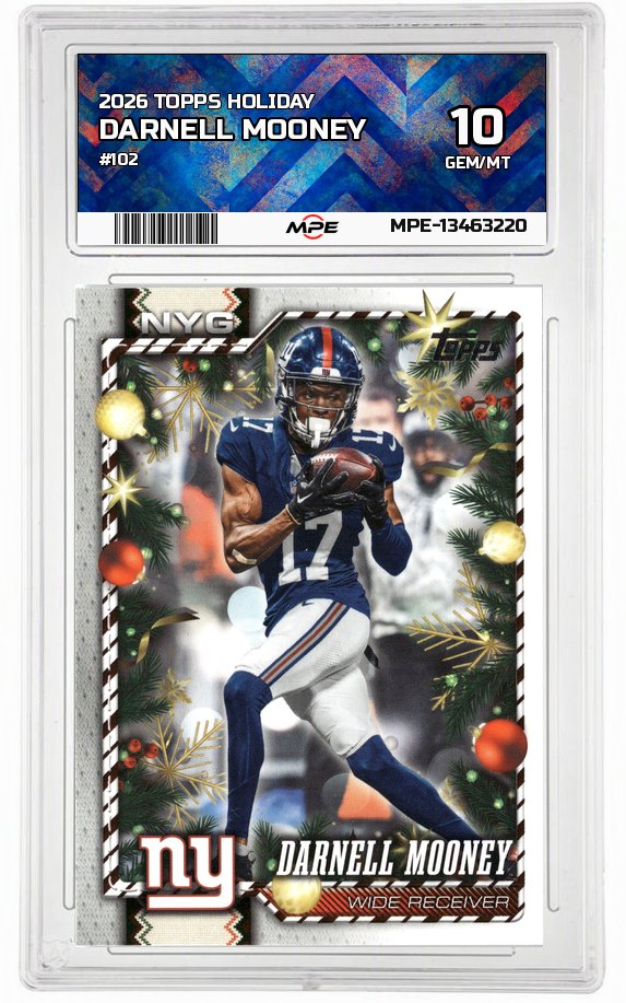 2026 TOPPS HOLIDAY #102 DARNELL MOONEY MPE 10 GEM/MT — graded card auctioned from the MPE vault