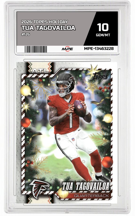 2026 TOPPS HOLIDAY #126 TUA TAGOVAILOA MPE 10 GEM/MT — graded card auctioned from the MPE vault